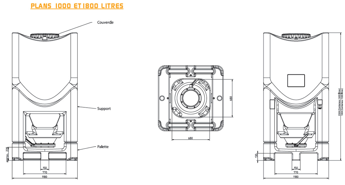 schema dimension conteneur polyethylene