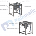 drawing mini fibc discharging unit low structure 150